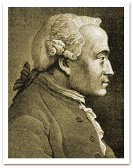 Head and shoulder profile portrait of Immanuel Kant