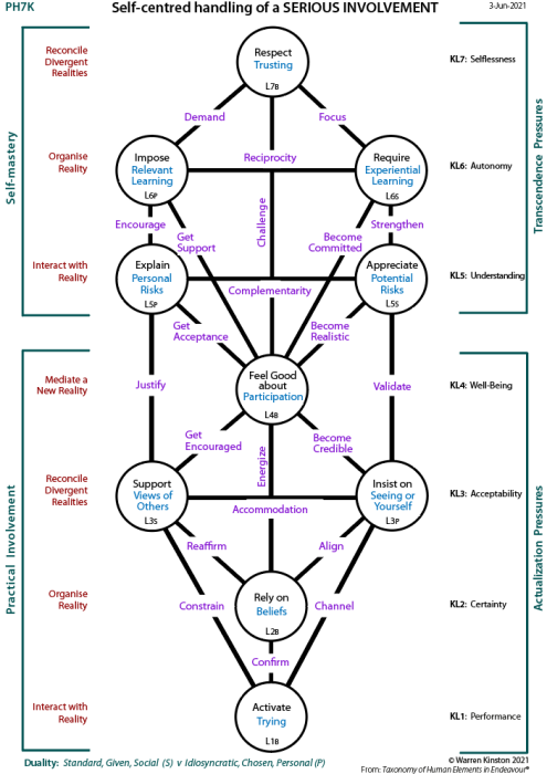 Self-centred requirements for a serious involvement: Tree pattern.